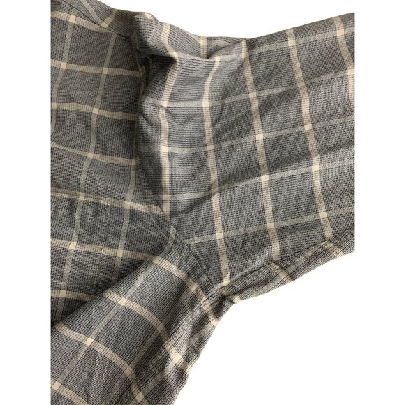 Van Heusen Mens Top Button Up Long Sleeve Gray Plaid Dress Shirt Size 17.5 32/33 - Picture 8 of 14